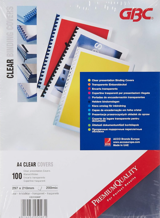 GBC HiClear™ Binding Covers - Packs of 100